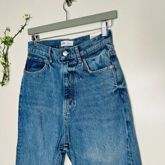 Zara Carrot Super High Rise Ankle Length Jeans NWT Sz 8 - Picture 5 of 11